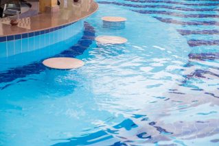 pool with floating bar