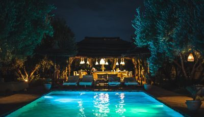 Swimming pool by night